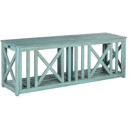 Safavieh Branco Bench- Beach House Blue - 18.1 x 13.8 x 51.2 in. FOX6706C